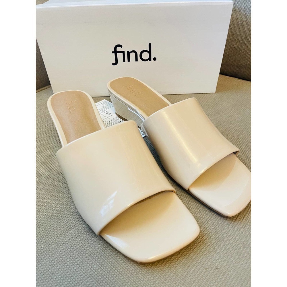 find. Women's Open Toe Wedge Mule Heels, Beige Sand, US 9